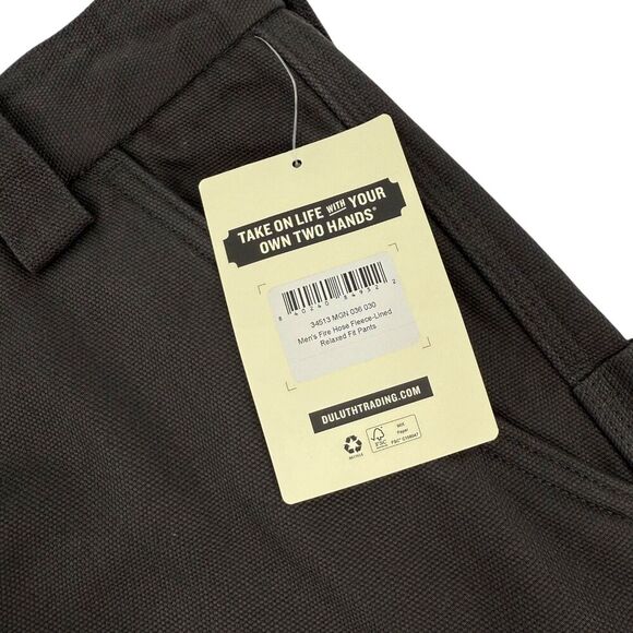 NWT Duluth Trading Co Men's Fire Hose Fleece-Lined Canvas Cargo Pants Gray 36x30 - Picture 10 of 16